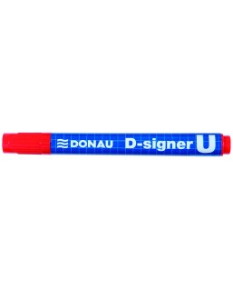 Marker permanentny DONAU D-Signer U, okrągły, 2-4mm (linia), czerwony