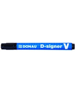 Marker permanentny DONAU D-Signer V, ścięty, 1-4mm (linia), czarny