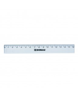 Linijka DONAU, 16cm, zawieszka, transparentna