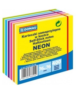 Kostka samoprzylepna DONAU, 76x76mm, 1x400 kart., 11-warstw, mix kolorów