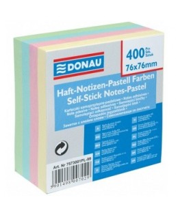 Kostka samoprzylepna DONAU, 76x76mm, 1x400 kart., pastelowa