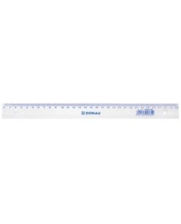 Linijka DONAU, 30cm, zawieszka, transparentna