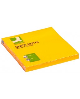 Bloczek samoprzylepny Q-CONNECT Brilliant, 76x76mm, 1x80 kart., pomaraäczowy