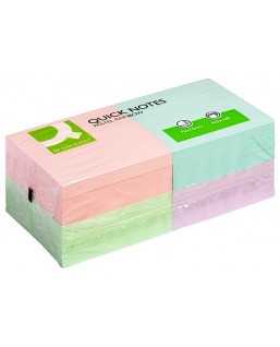 Bloczek samoprzylepny Q-CONNECT Rainbow, 76x76mm, 4x3x80 kart., pastel, mix...