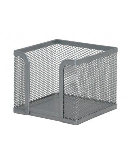 Pojemnik na karteczki Q-CONNECT Office Set, metalowy, srebrny