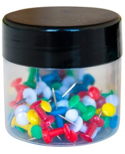 Pinezki beczuki Q-CONNECT, w plastkiowym soiku, 60szt., mix kolor¢w